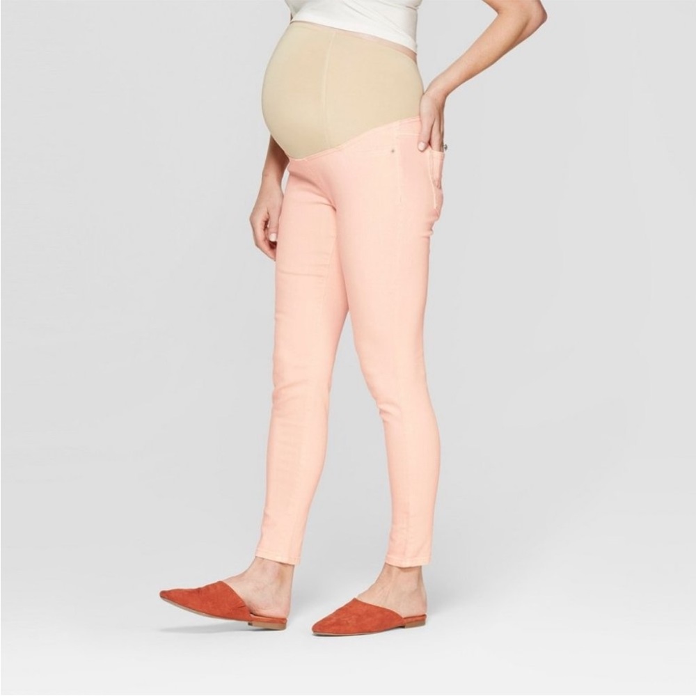 NEW! Crossover Panel Pale Peach Skinny Jeans